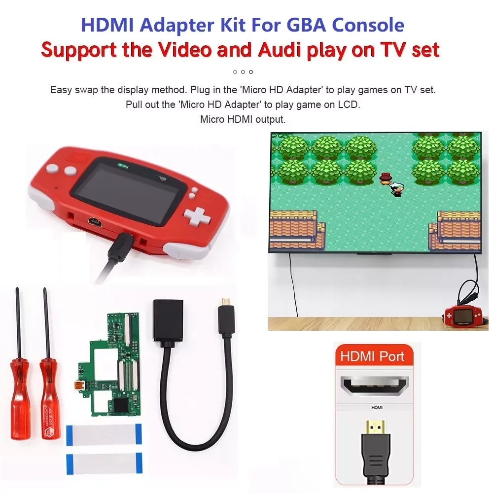 

32 Pin GBA HDMI Adapter HDTV Converter PCB kit For 32 Pin Gameboy Advance GBA Console