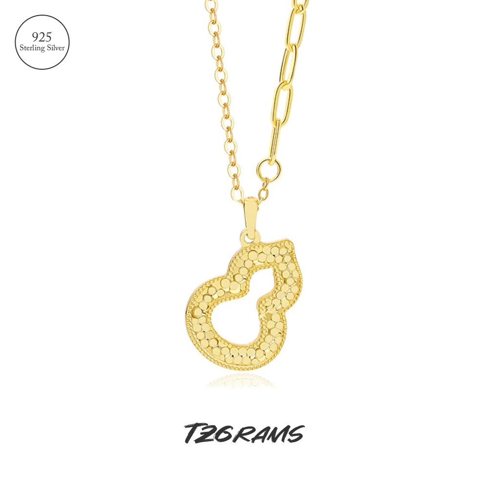 

Tzграммы, 925 Стерлинговое Серебро, оригинальное Золотое полое женское простое дизайнерское ожерелье, модные ювелирные украшения