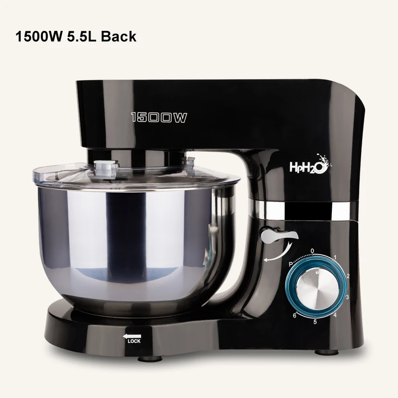 1300W 5.5L Stainless Steel Bowl 6-speed Kitchen Food Stand Mixer Cream Egg Whisk Blender Cake Dough Bread Mixer Maker Machine