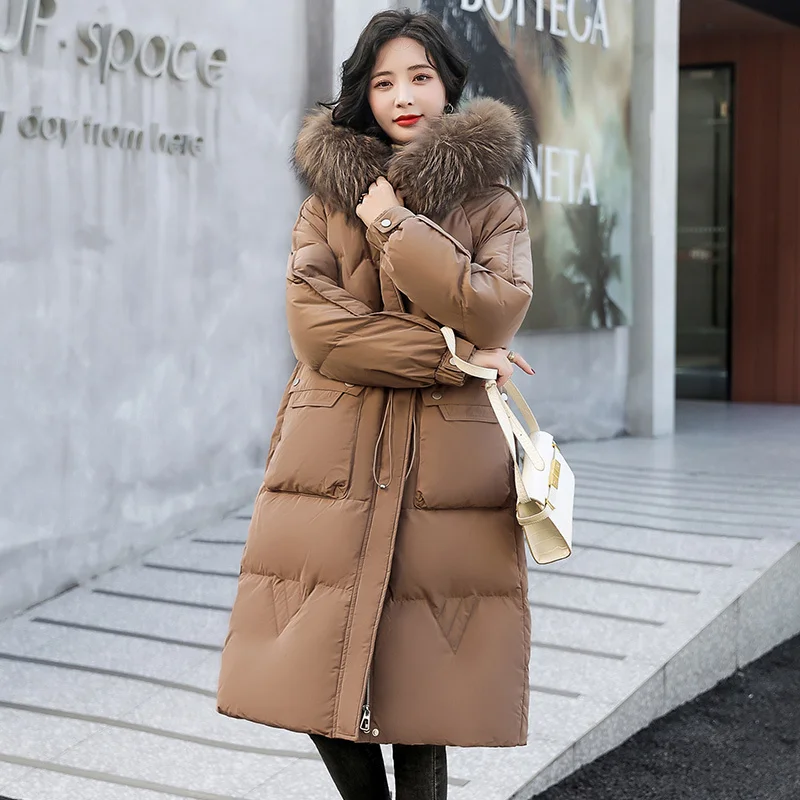 

Женское зимнее пальто с меховым воротником, а-силуэта