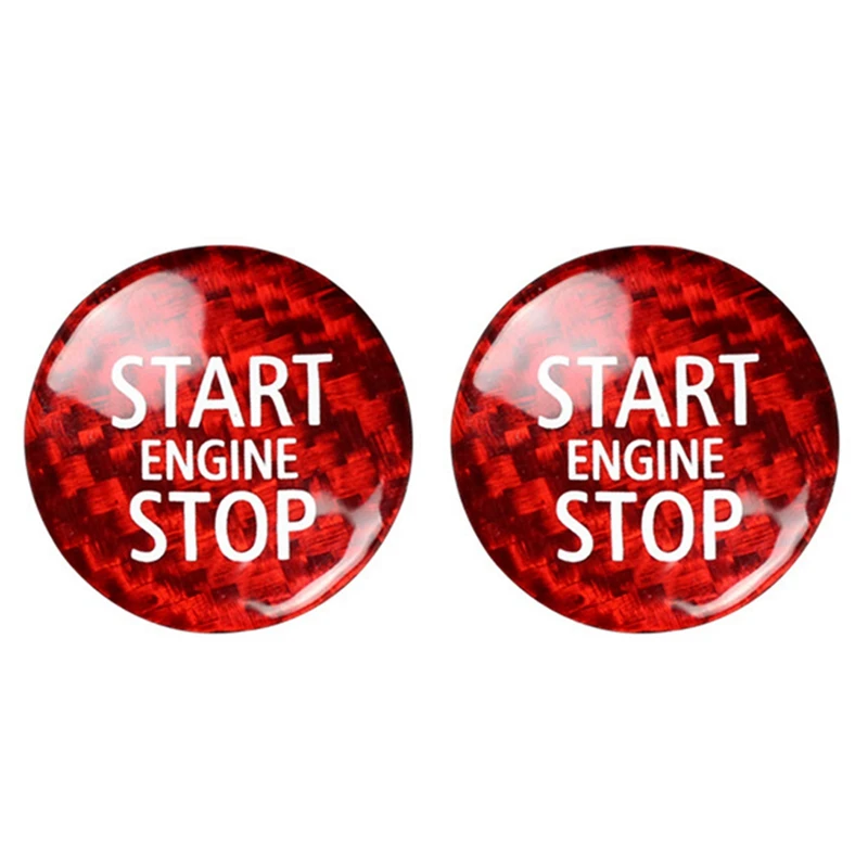 

2X Carbon Fiber Engine Start Stop Button Interior Trim Cover Sticker For Mini Cooper R55 R56 R57 R58 R59 R60 R61(A)