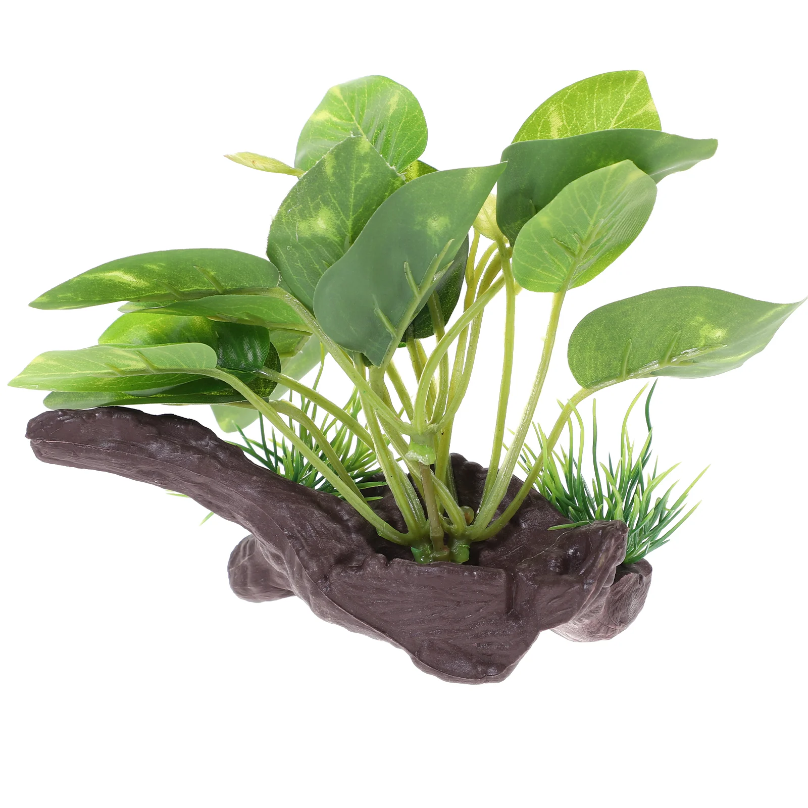 

Aquarium Water Plants Artificial Fish Hides Driftwood Fish Tank Decor (Green)