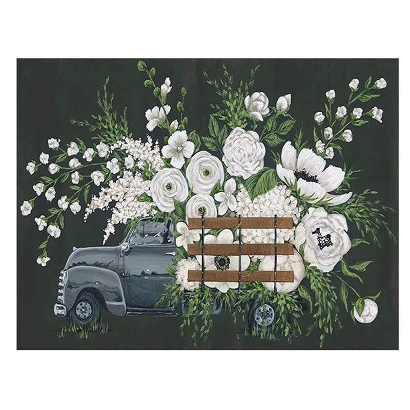 

4Pcs DIY Full Round Drill Diamond Painting Cross Stitch Craft Kits Home Mural Art Decoration Painting Botany