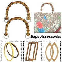 1pc imitation bamboo bag handle replacement diy handbag tote o bags purse nature bamboo handles resin plastics bags accessories