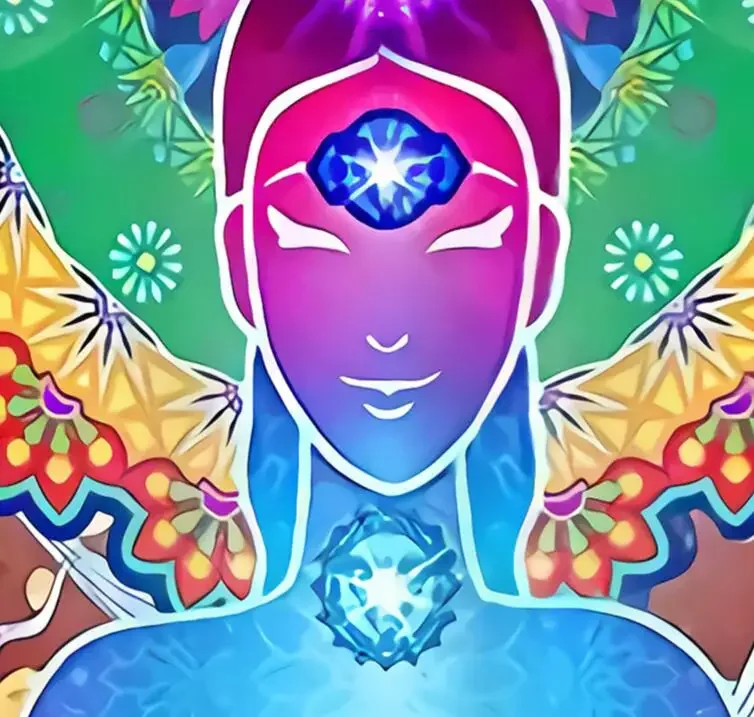 Чакра Йога Медитация Японская волна Рыба Мандала Цветок Психоделические