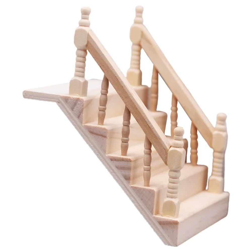 

Electronic Organ House Mini Stairs Accessory Desktop Ornament Wooden Staircase Model Landscape Layout Prop
