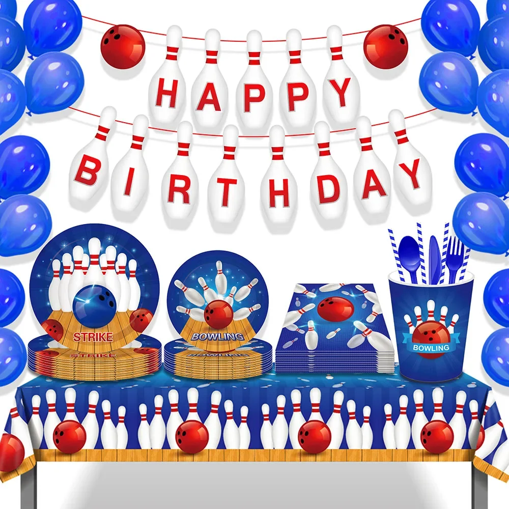 Спортивная игра в помещении Strike набор одноразовой посуды боулинге для вечеринки