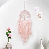 pink dream catcher pendant life tree wind chime wall decoration girl bedroom bedside pendant birthday gift romantic pendant gift
