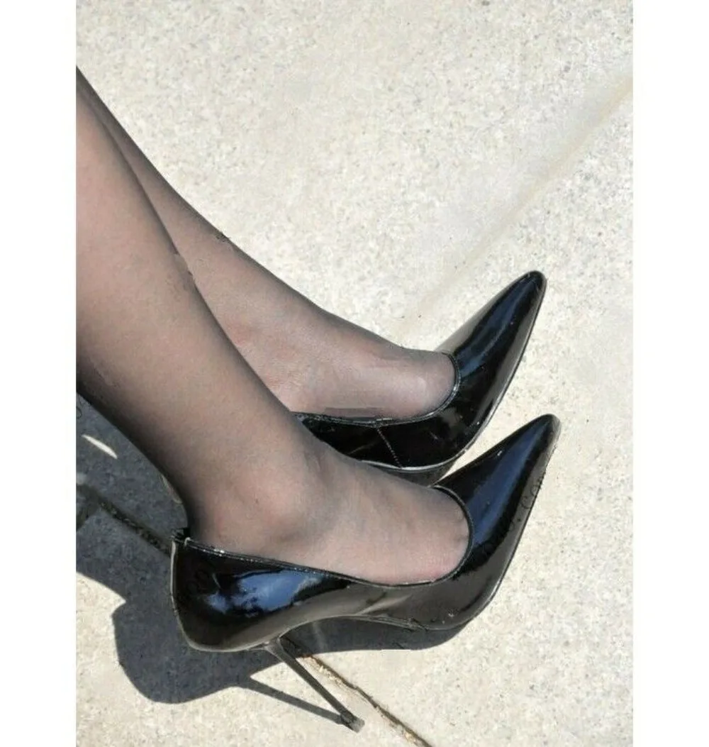 

Женские туфли с острым носком, туфли-лодочки из лакированной кожи на высоком металлическом каблуке, туфли-лодочки для ночного клуба, новинка 2023