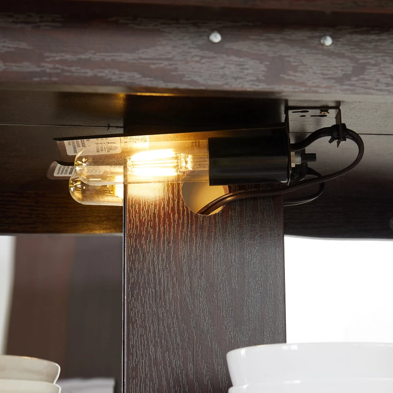 Стеклянный шкаф с подсветкой регулируемыми стеклянными полками на 2 двери