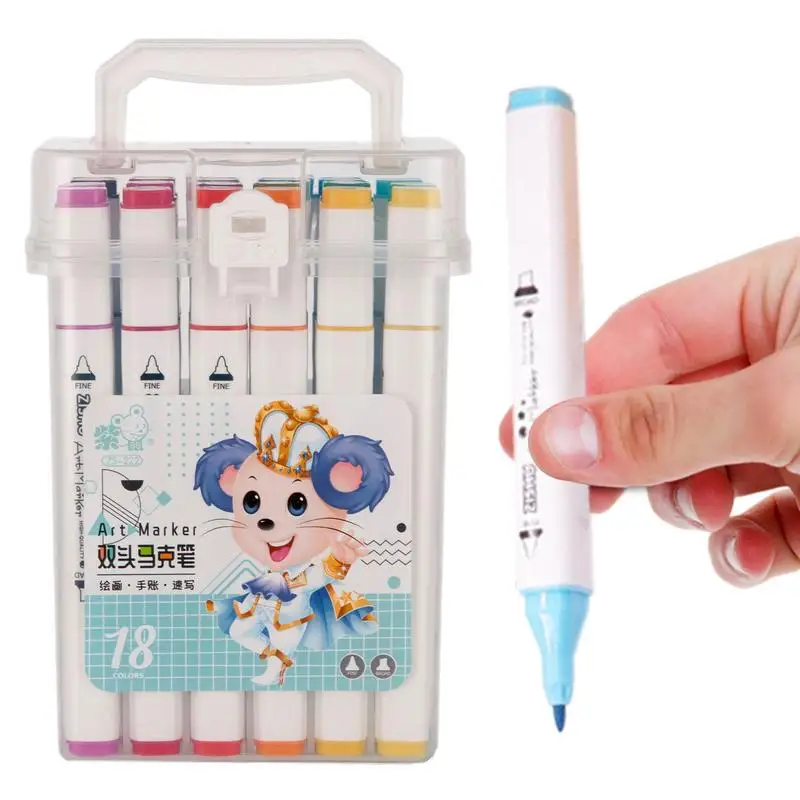

Art Markers Dual Tip Double Headed Highlighter Pen With Soft Color For DIY 12Pcs Art Markers Not Easy To Dissolve Or Fade Safe