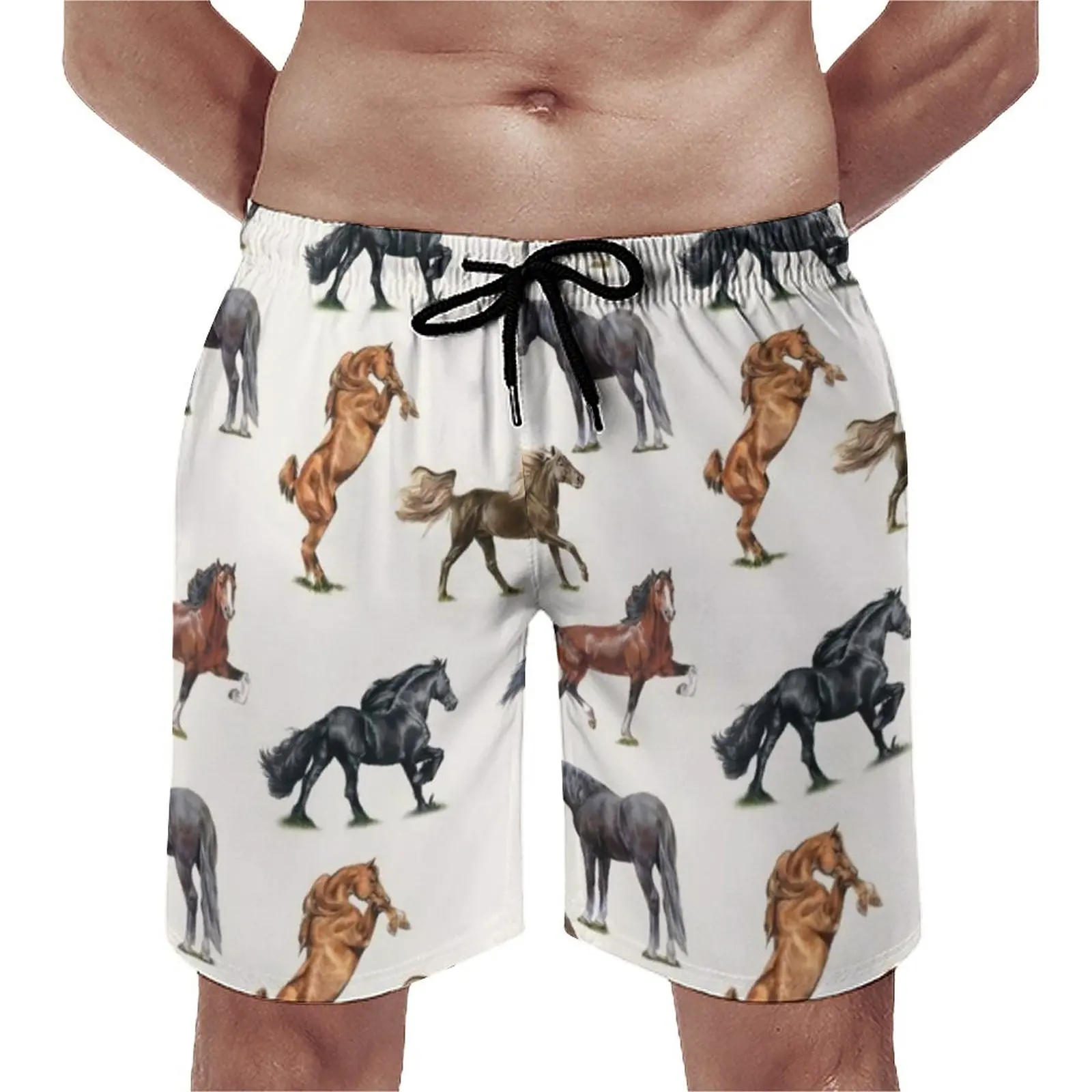 

Horse Pack Board Shorts Cool Horses Love Cute Board Short Pants Men Customs Plus Size Swimming Trunks Gift Idea