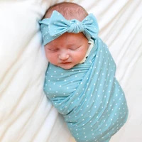 lovely stylish eco friendly newborn receiving blanket with headband baby shower swaddle baby receiving blanket