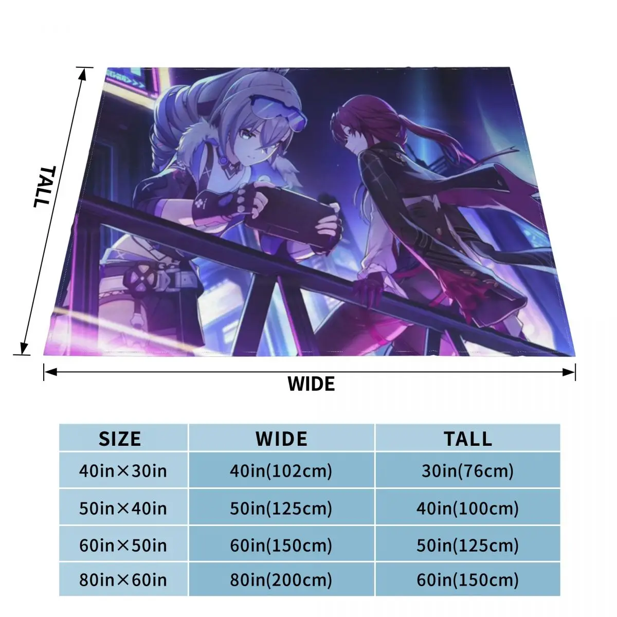 Kafka Silver Wolf Honkai Star Rail Chat Ультрамягкое одеяло из микрофлиса