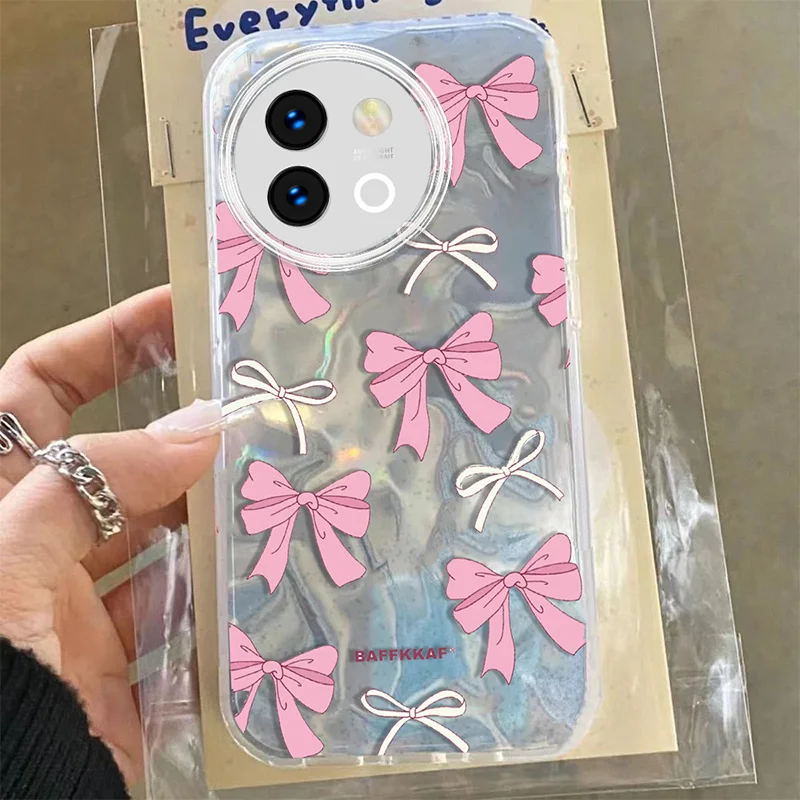 Модный чехол для телефона в горошек с бантом и рисунком Vivo V29 V40 Lite Y38 Y78 Y58 Y56