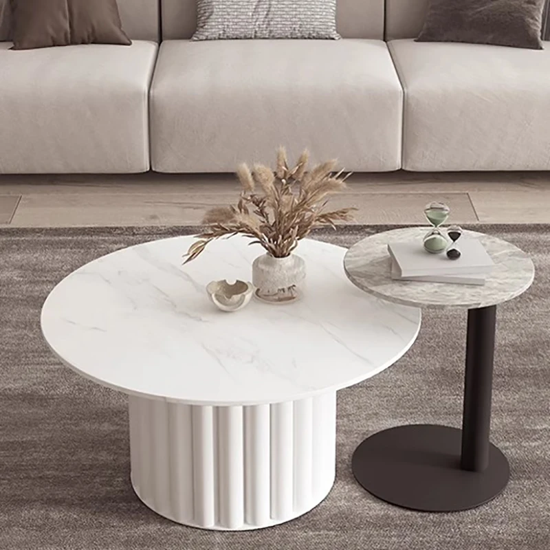 

Nordic White Computer Round Coffee Table Mobile Small Console Table Side Tea Salon Tv Stand Tavolini Da Salotto Home Furniture