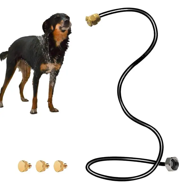 

Mist Stand Outdoors Outdoor Misting System Hose Stand With 3 Nozzles Flexible Water Mister Sprinkler For Pool Porch Pet Cooling