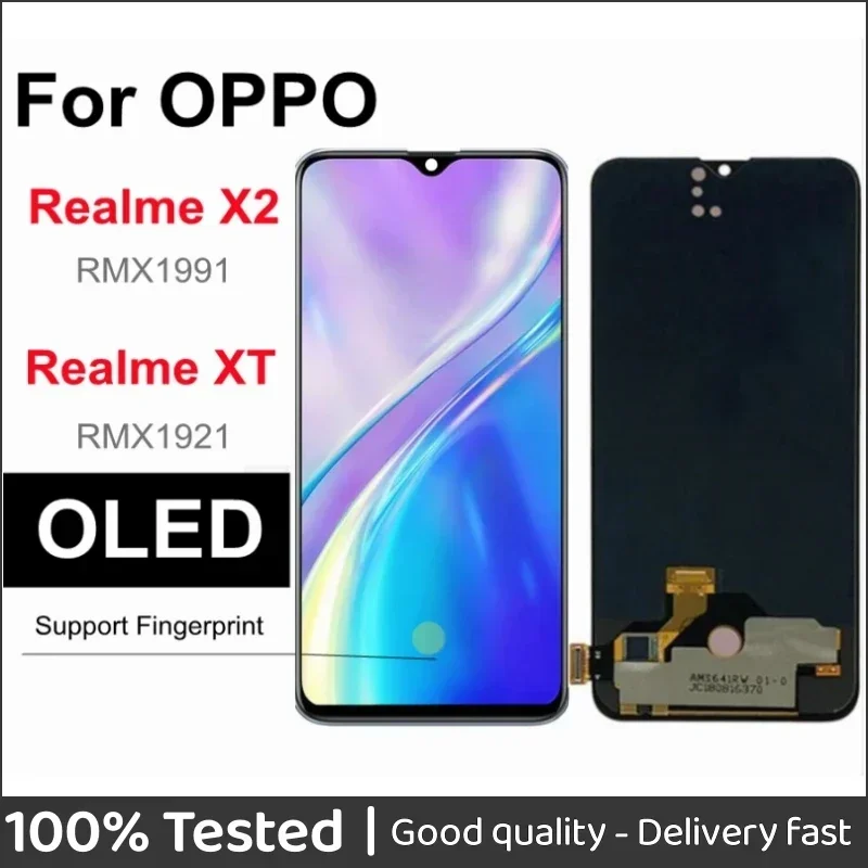 6 4 &quotOLED 4&quot для Oppo Realme X2 XT ЖК-дисплей дигитайзер сенсорного экрана в сборе замена