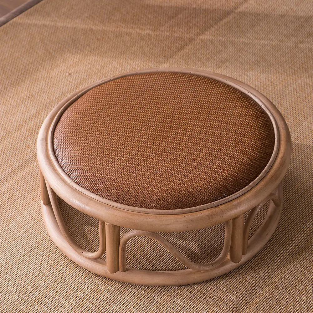 

Furniture For Home Hallway Handwoven Small Round Stool Japanese Tatami Seat Cushion Rattan Compiled Zen Cushion