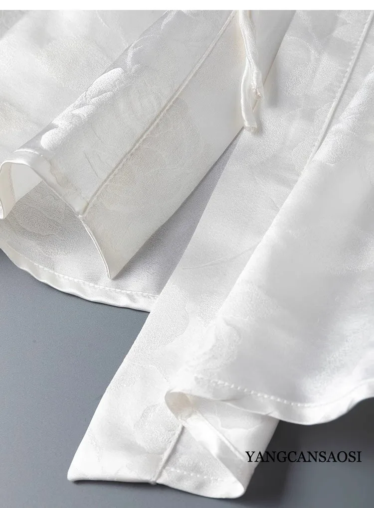 32 мм тяжелый 100% натуральный шелковый жаккардовый атлас Гардения белый чайный