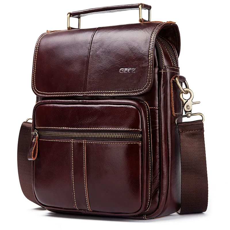 

Men's Business Genuine Leather Shoulder Bags Briefcase Men Messenger Bag Crossbody Male Casual Handbag Bolsos Male For 7.9" Ipad