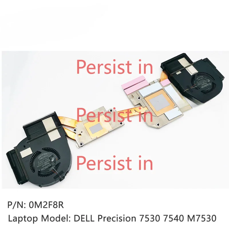 Новый 0M2F8R для DELL Precision 7530 7540 M7530 модуль радиатора вентилятора процессора с