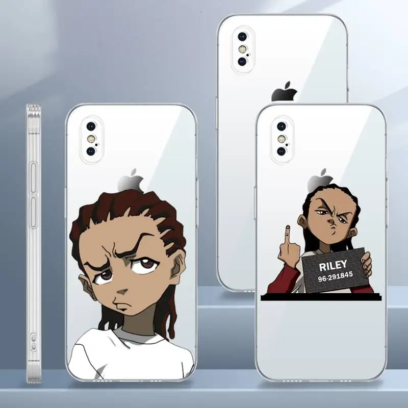 

Huey Freeman The Boondocks Phone Case Transparent for iPhone 7 8 11 12 13 s mini pro X XS XR MAX Plus