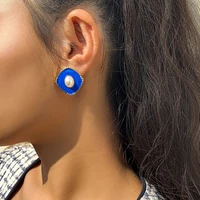y2k charms small pearl stud earrings for women elegant bluegreenredblack color ladies minimalist earring 2022 fashion jewelry