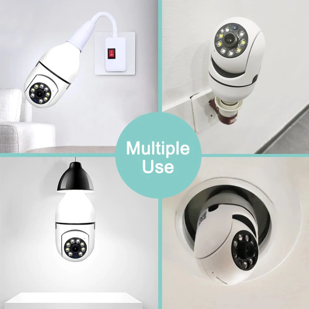 

Home Office Bulb 1080P Camera Infrared Two Way Intercom Night View Wireless Adjustable Camcorder TF Card Supported E27