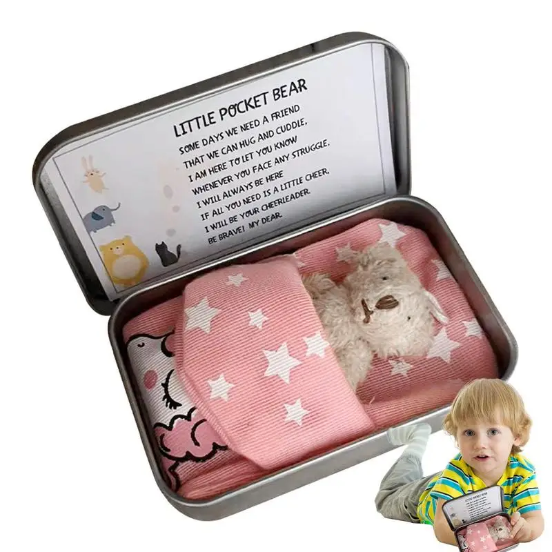

Tiny Bear In Box Mini Bear In A Tin Small Stuffed Animal Pocket Bear Toy For Gift To Friends Graduation Wedding