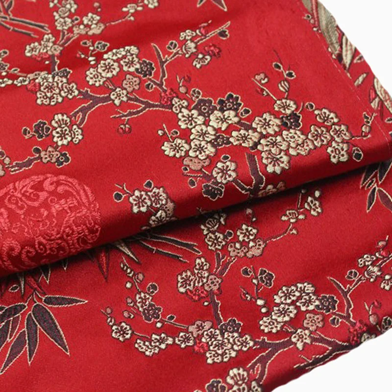 

ViaPhil Brand Trandition Plum Blossom Flower & leaf Jacquard Brocade Apparel Costume patchwork 50x72cm Cloth Dress Upholstery