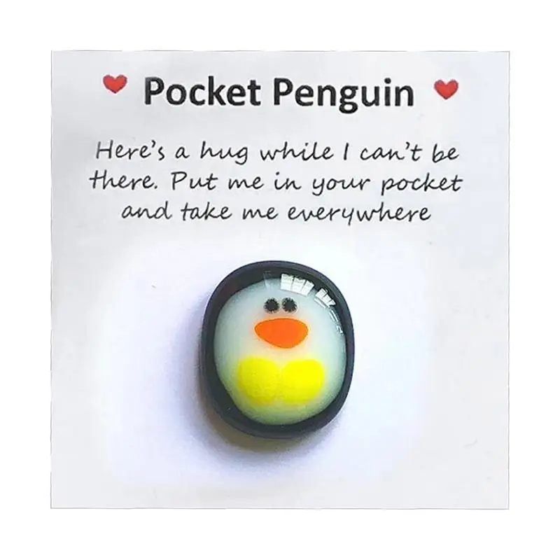 

A Little Pocket Penguin Hug Little Penguin Hug Greeting Card Gift Set Little Penguin Hug Glass Ornaments Pocket Penguin Hug