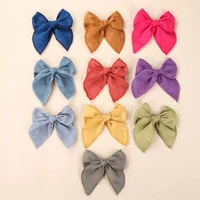 cn sweet bow hairpins solid color bowknot hair clips for girls hairpins boutique barrettes headwear cute kids hair accessories