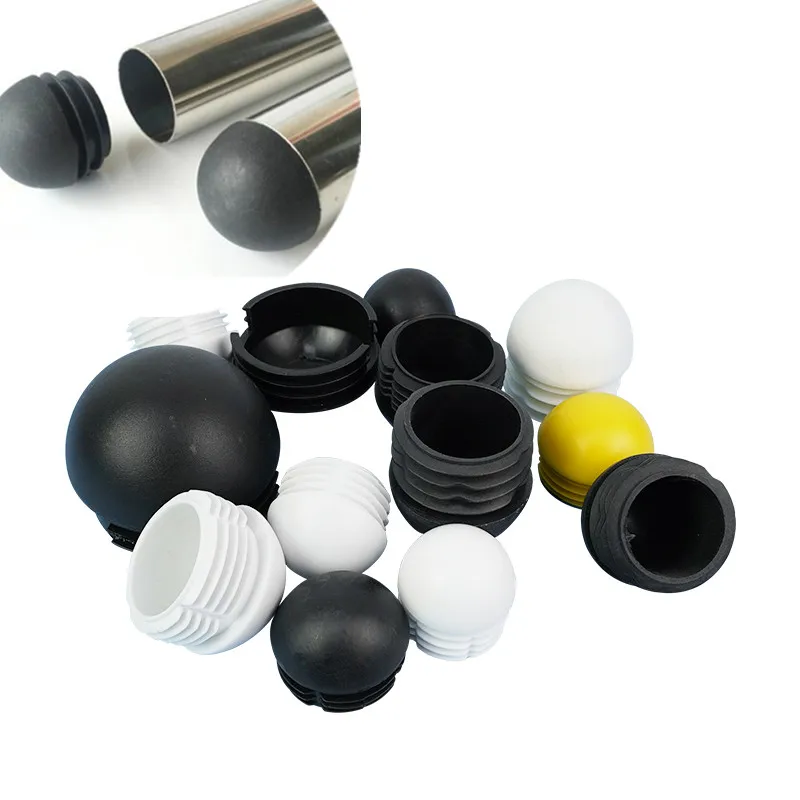 

10 шт 12-76 мм пластиковая трубка вставляйте штекер круглый Сталь трубы с торцевыми крышками Нескользящие ножки для мебели декоративные Пылез...