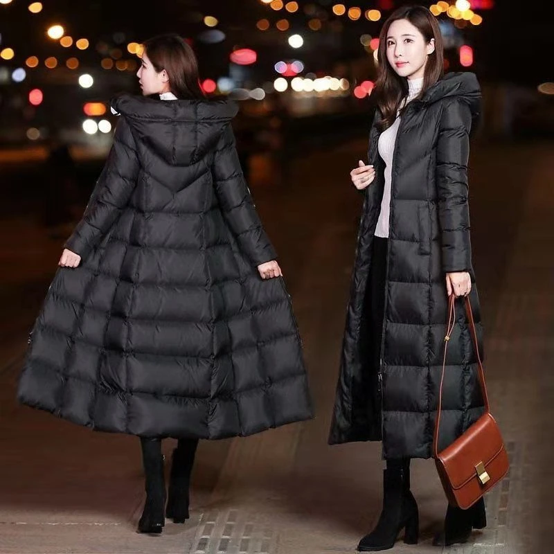 2022 New Winter Long Parkas Women Fashion Thicken Warm Snow Coat  Winter Outdoor  Climbing Hooded Down Jacket Female Outerwear