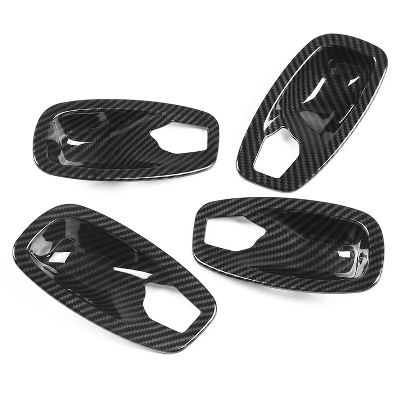 4 шт./набор декоративные накладки на дверную ручку из углеродного волокна для BMW 5