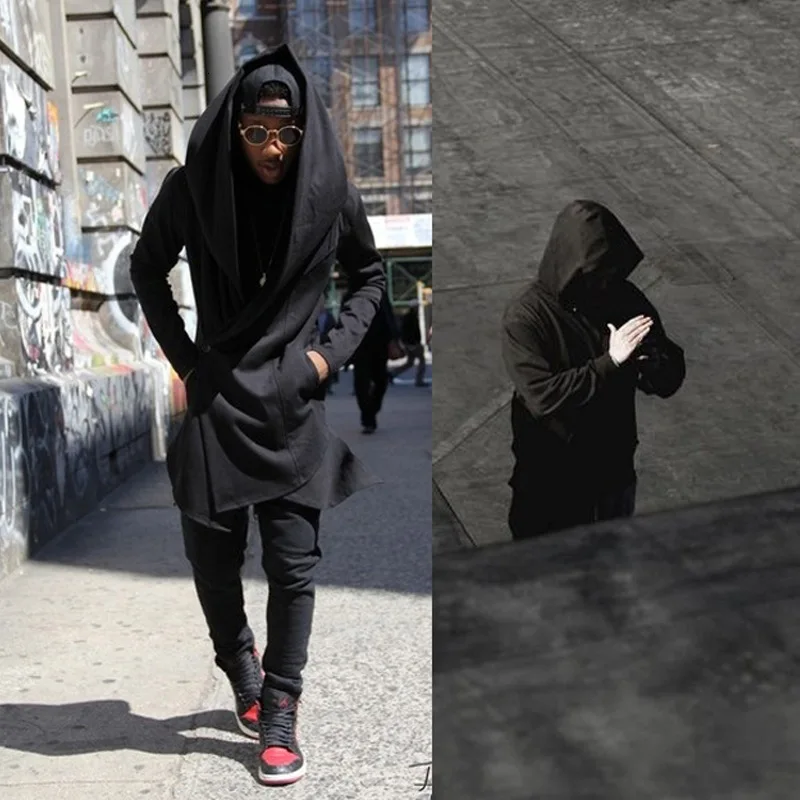 Средневековый волшебник Косплей искусственная кожа Готический плащ карнавал