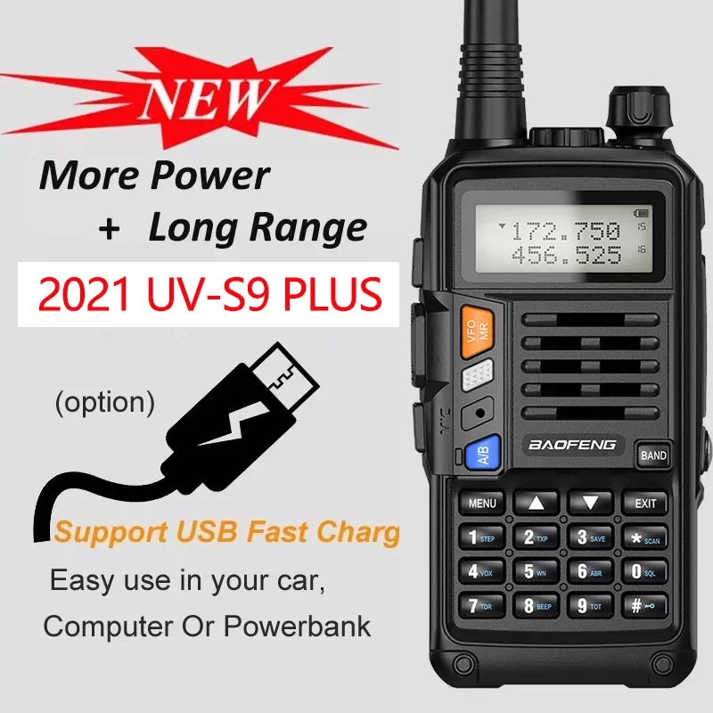 

UV-S9 PLUS 10 Вт Высокая мощность 50 км VHF/UHF дальняя двухсторонняя рация CB Ham Портативная радиостанция для охоты