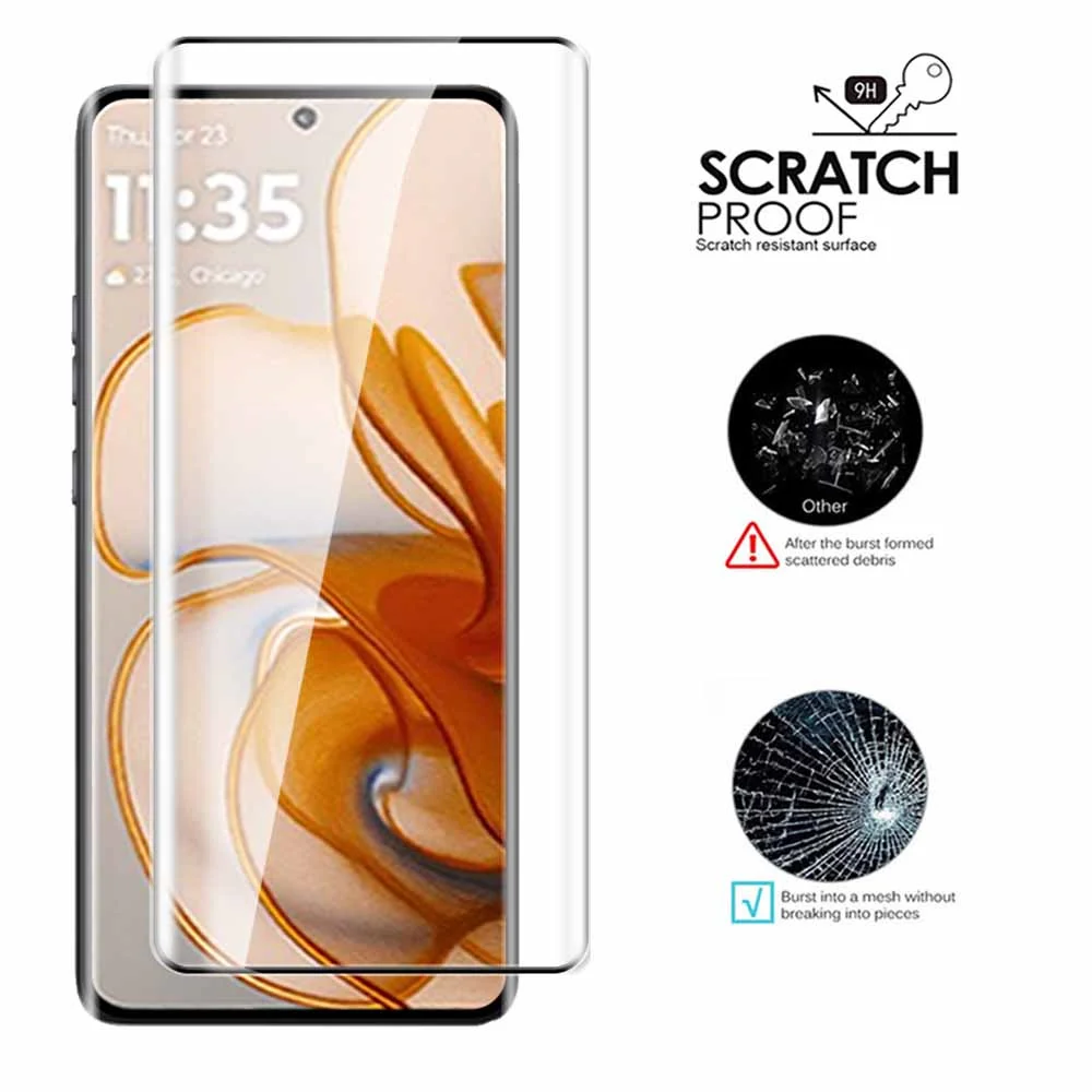 Изогнутый защитный стеклянный чехол 9D для Motorola Edge 50 5G защита экрана пленка из