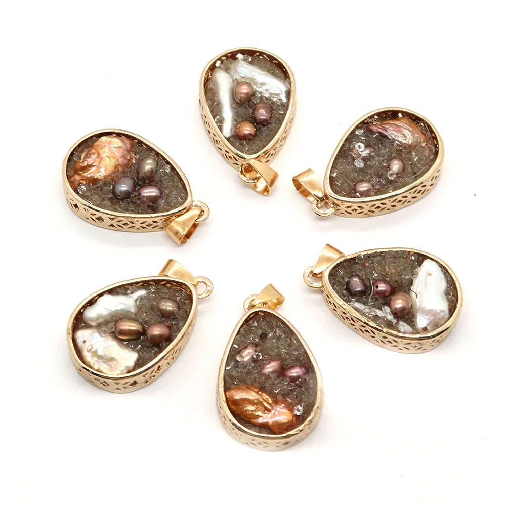 1 шт., подвеска из натурального пресноводного жемчуга, 20 х31 мм