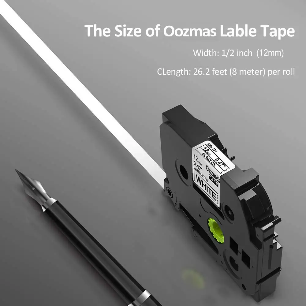 Oozmas 131 631 231 черный на белом 12 мм разные цвета совместим с принтером для этикеток