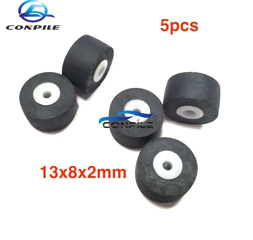 

5pcs 13mmx8x2 pinch roller for Sharp GF777 9292 6060 Sanyo 9494 Sony 190 belt pulley rubber audio tape recorder cassette deck