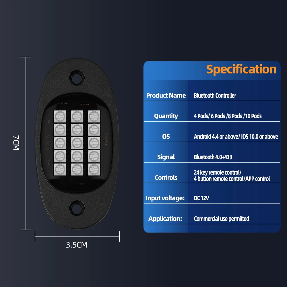 Цена 4/6/8/10 Pods светодиодный Рок-светильник для грузовиков музыкальный режим приложение дистанционное управление неоновое освещение набор для дж...