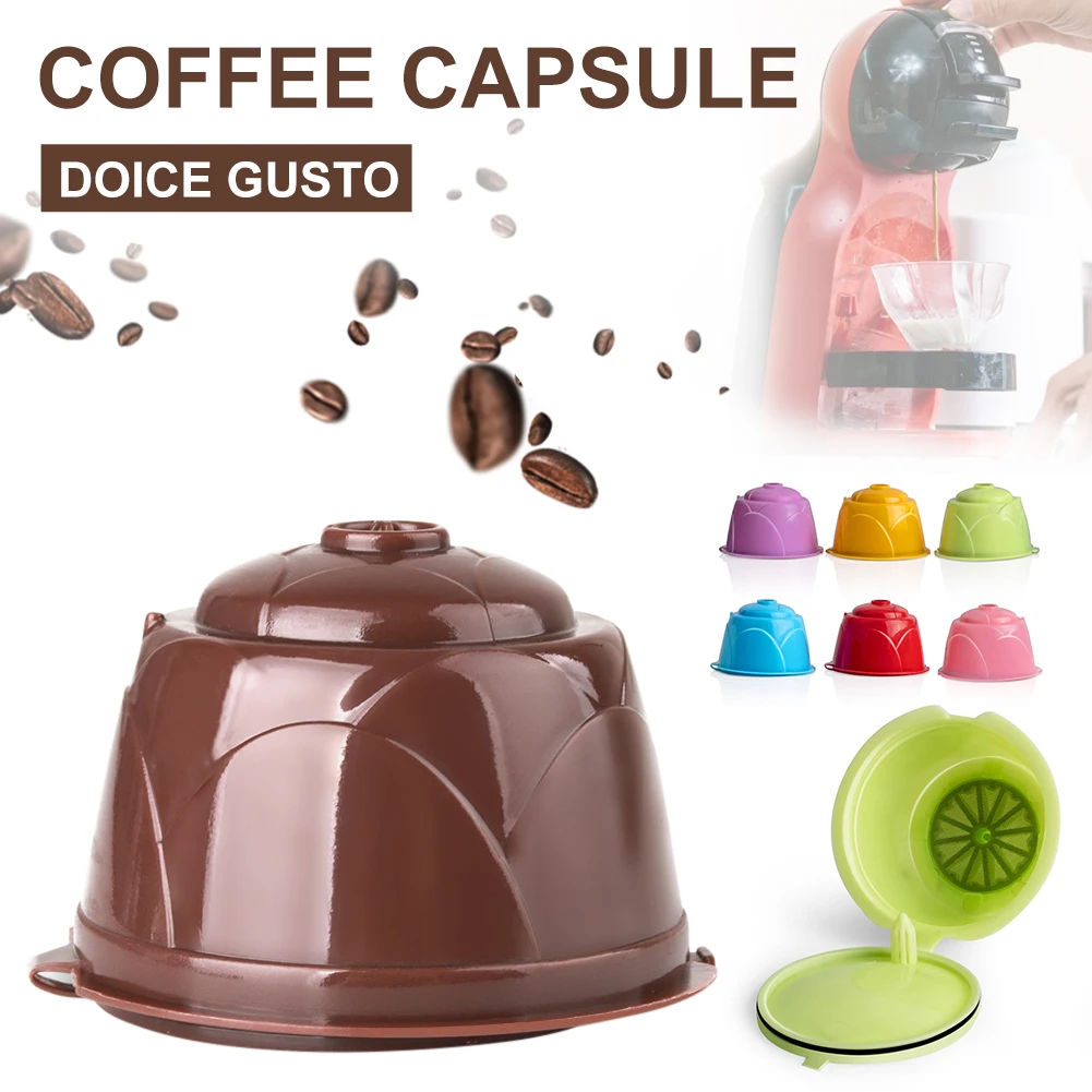 

100ML Reusable Coffee Machine Capsule Coffee Filter With Spoon And Brush Coffee Cup Holder Pod Strainer For Dolce Gusto