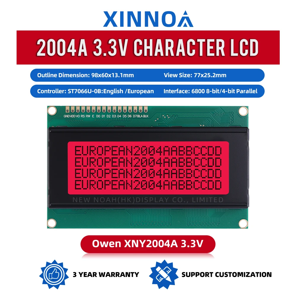 Европейский красный свет черные буквы 2004A 3 В 4*20 98*60 мм ST7066U оснащенный