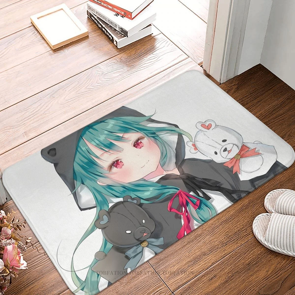 

Коврик для ванной с медведем из аниме «Кума», нескользящий, красивый фланелевый коврик для входной двери, Декоративный Напольный Коврик