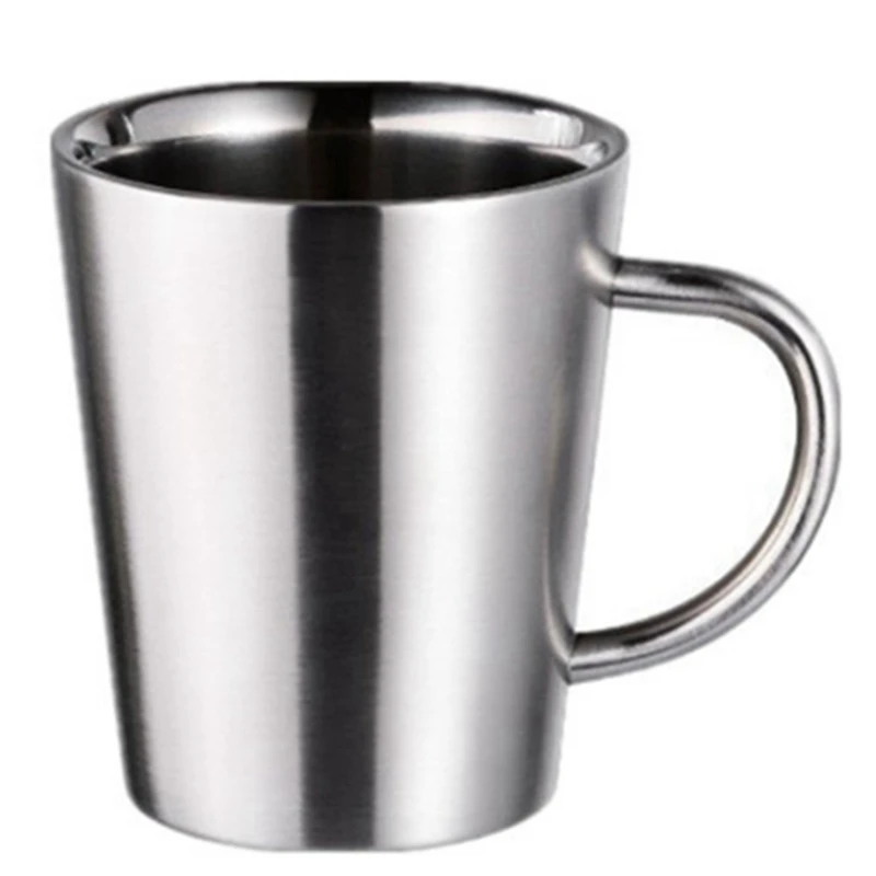 

HOT Stainless Steel Double Layer Mugs Coffee Cup Creative Water Cup Heat Insulation Beer Cup Stainless Cup