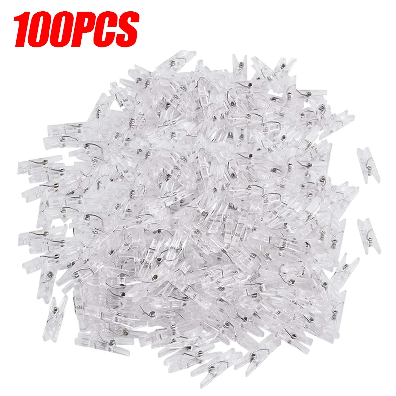 

Прозрачные пластиковые мини-зажимы для фотографий 50/100 шт