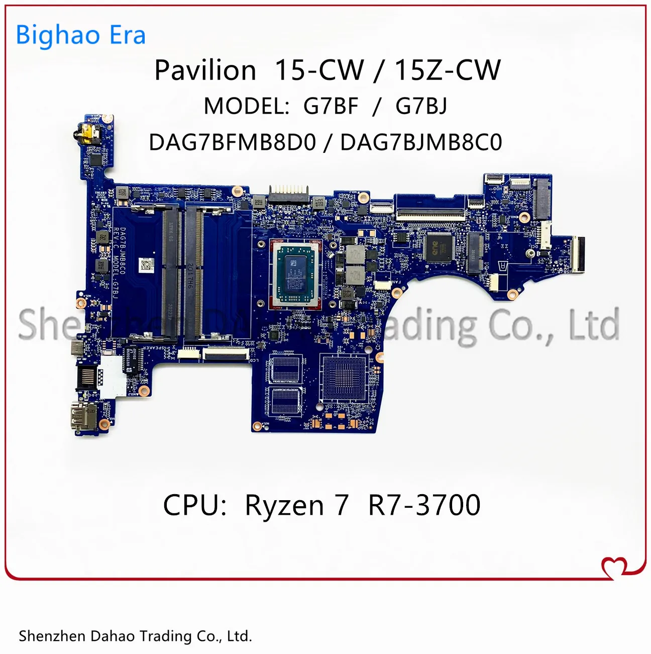 

DAG7BFMB8D0 DAG7BJMB8C0 For HP Pavilion 15-CW 15Z-CW Laptop Motherboard With Ryzen 7 R7-3700 CPU DDR4 100% Fully Tested