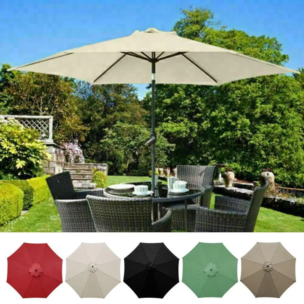 

3 M Garden Cover Parasol Replacement Umbrella Rainproof Garden Canopy Sunshade Arm 8 Shelters Deck Fabric K9D8